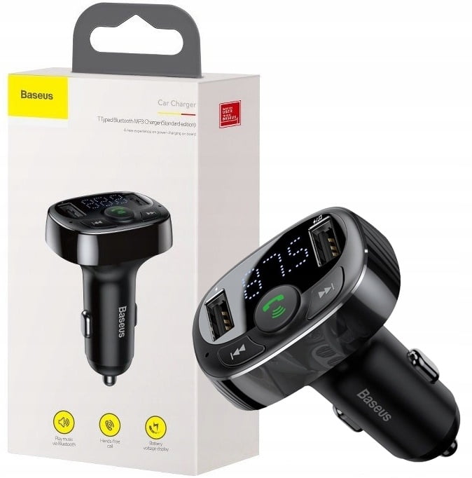 Baseus S-09A T typed Bluetooth MP3 car charger (Standard edition) Black Baseus S-09A T typed Bluetooth MP3 car charger (Standard edition) Black